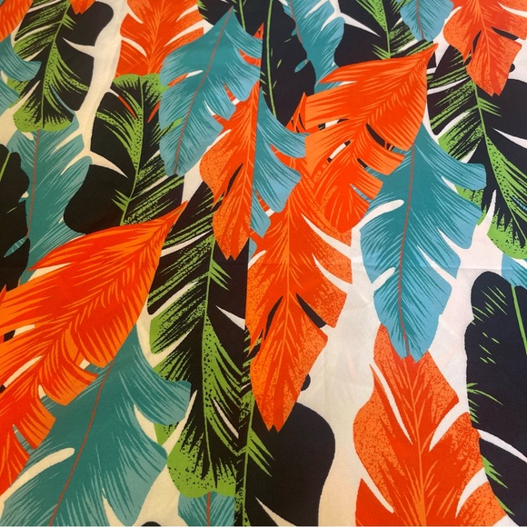 Women’s Large Tropical Leaf Print Maxi Summer Dress Resort Vacation Casual - Picture 6 of 16